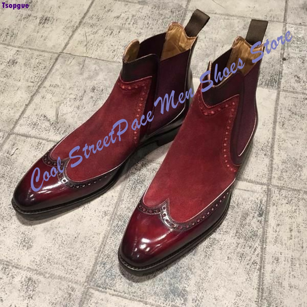 Men Vintage Red Two Tone Chels - Leather Shoe Polish 评论和价格