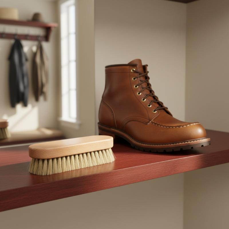 1PC Wood Shoe Brush Horse Hair - Shoe Cleaning Brush 评论和价格