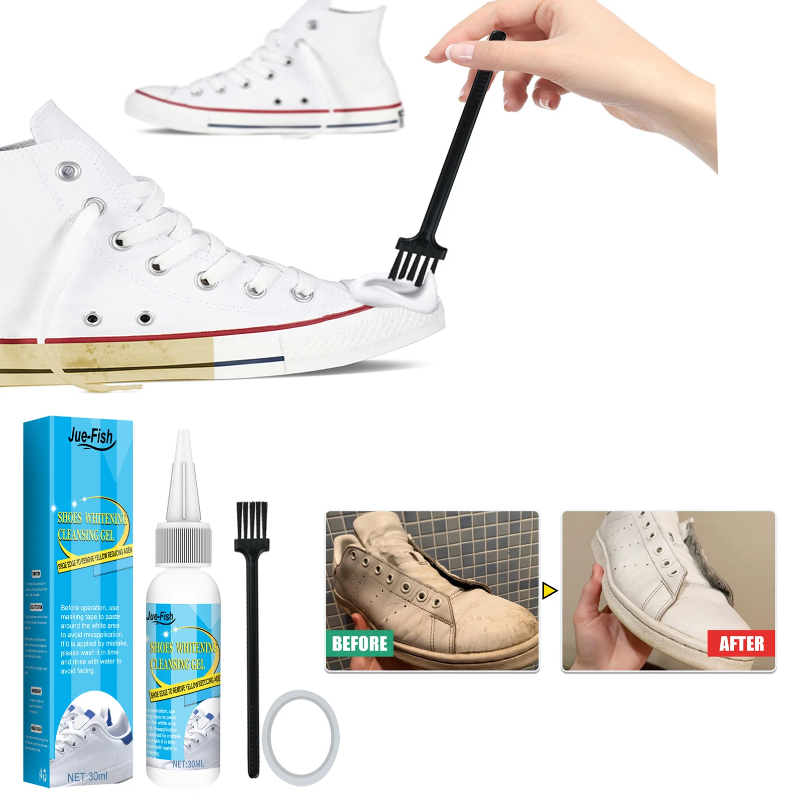 White Shoes Cleaning Gel Stain - Sneaker Care Spray 评论和价格